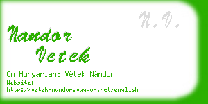 nandor vetek business card